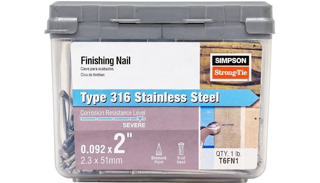 Simpson Strong-Tie 6D 2 in. L Finish Stainless Steel Nail Smooth Shank Small Brad 1 lb.