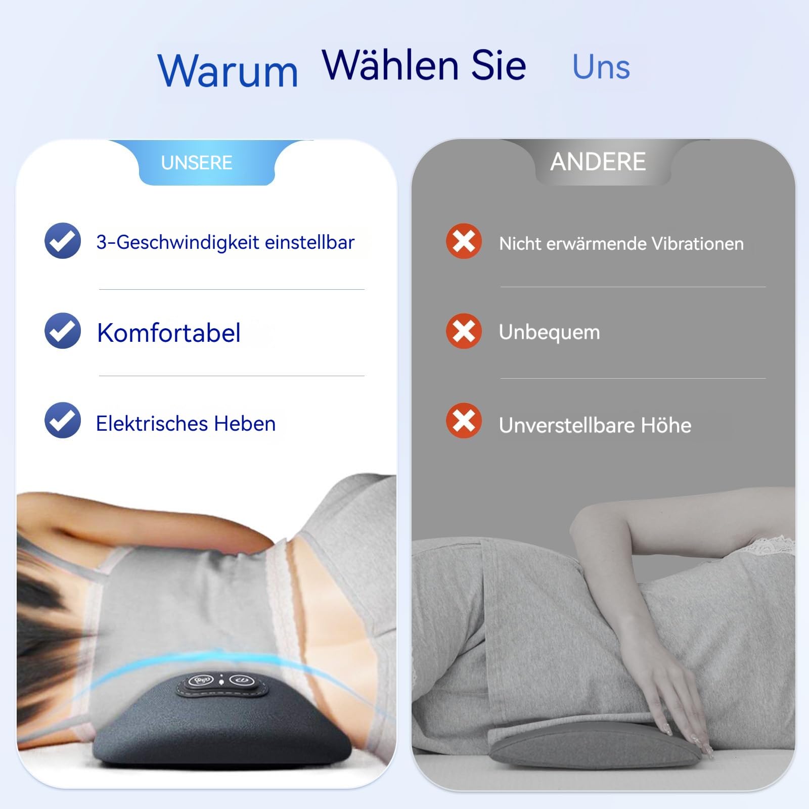 3 In 1 Massage Pad, Rückenmassagegerät Unterer Rücken Mit Wärme/Vibration/Lendenwirbelstütz Um Druck Aus Dem Unteren Rücken Zu Nehmen Und Verspannte Muskeln Zu Lockern (B)