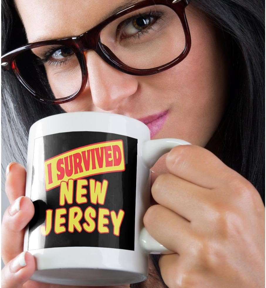 Miniatura 2 de 3dRose mug_118135_2 I Survived New Jersey Survial Pride and Humor - Taza de cerámica, 15 onzas