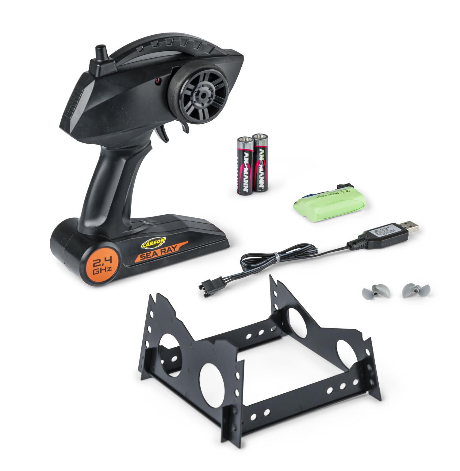 Carson Sea Ray RC - Barco RTR, 2,4 GHz, Doble accionamiento, LED, Color Naranja