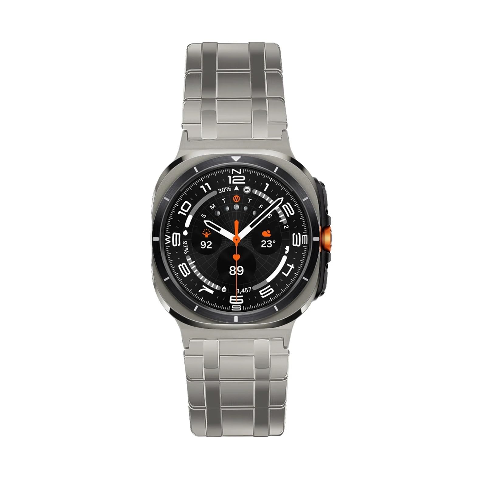 JDIME Bracciale stile AP in metallo magnetico resistente per cinturini Samsung Galaxy Watch Ultra 47 mm Cinturino ad anello in acciaio inossidabile 304