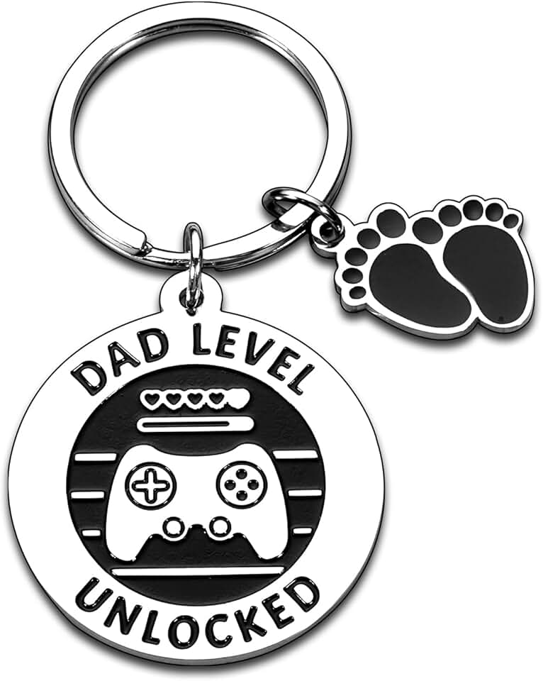 Chaveiro do primeiro dia dos pais, presentes para o novo pai, presentes de anúncio de gravidez para futuros pais, presentes para papai novo, presentes para pai para homens, chaveiro desbloqueado para