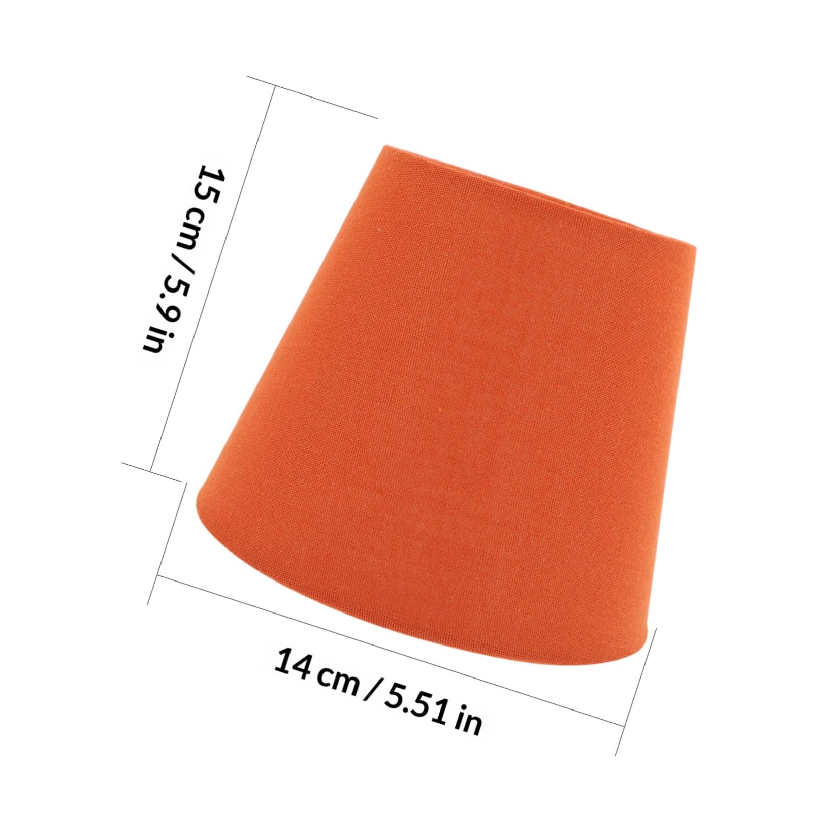 Pantalla naranja de tela y hierro con casquillo E14, pantalla de lámpara de mesa multifuncional para sala de estar personal e iluminación de escritorio