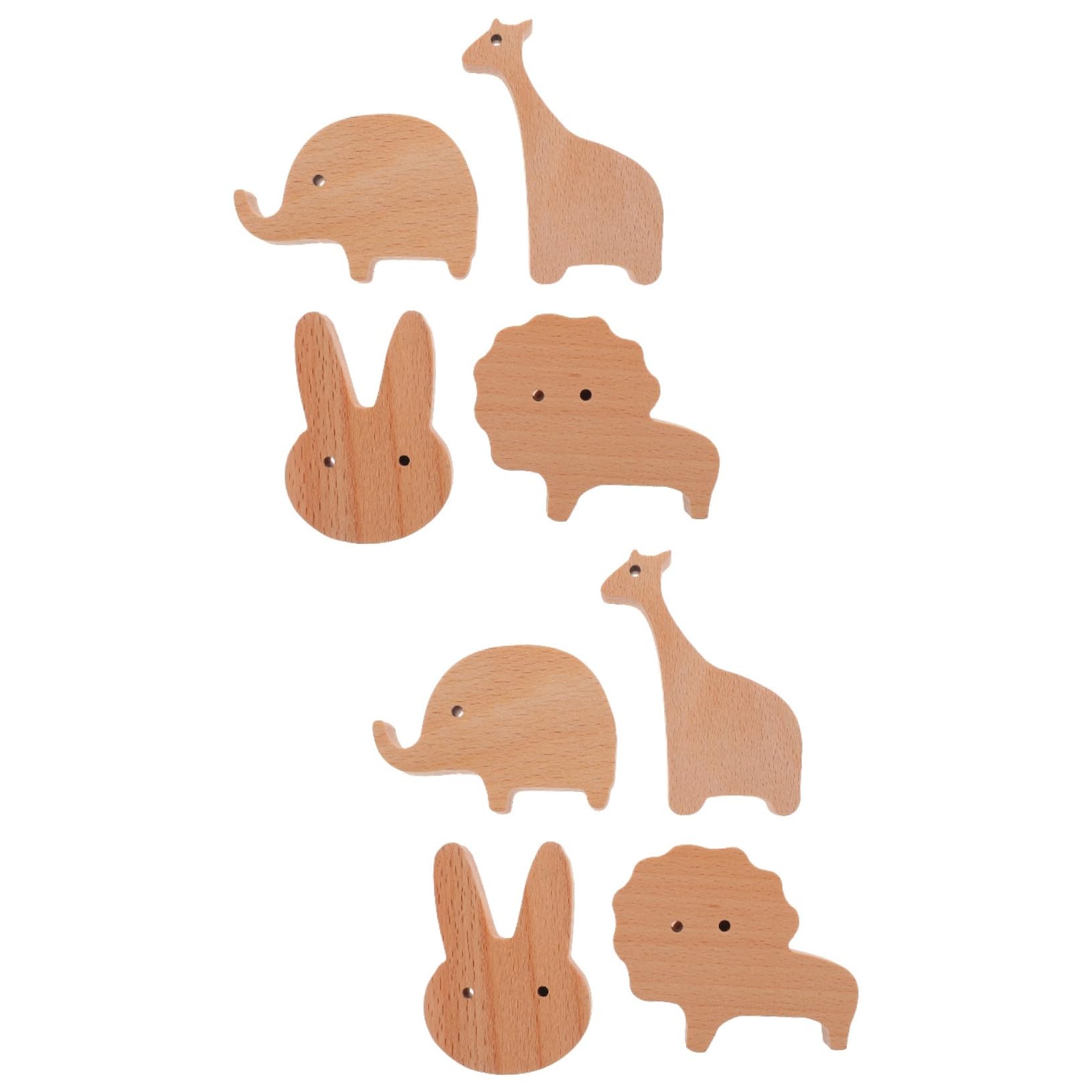 MAGICLULU 2juegos Ganchos Decorativos De Pared Forma De Animales Elefante León Jirafa Conejo Soportes Multiusos Para Colgar Abrigos Toallas y Cocina Baño y Dormitorio