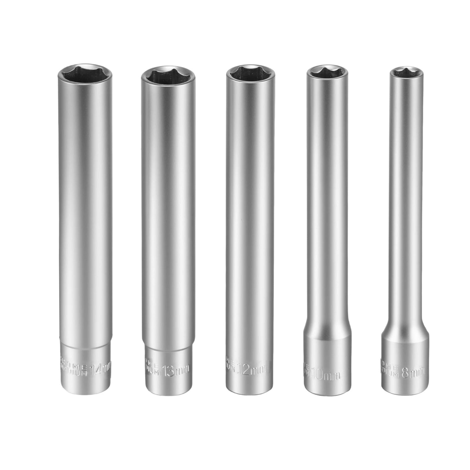 Zestaw nasadek udarowych 3/20.3 cm, głęboka nakrętka CRV z adapterem bitowym z grzechotką do klucza dynamometrycznego - 6-punktowe gniazda metryczne (5 szt. 12 punktów)