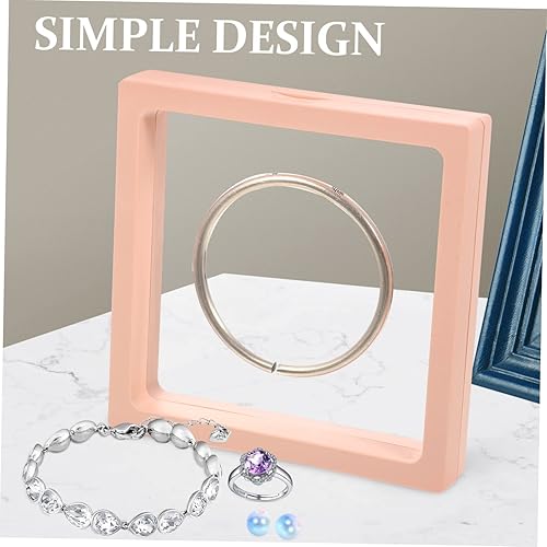 Miniatura 8 de EXCEART 8 piezas de collar de plástico, medalla suspendida, mini almacenamiento, organizador de chips rosas, medallón de medallón, moneda para