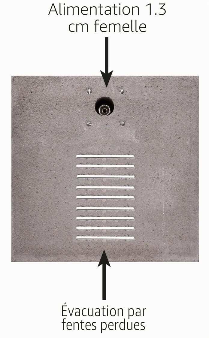 Fontaine de jardin avec robinet et base en béton Belfer 42/QBM Rouille