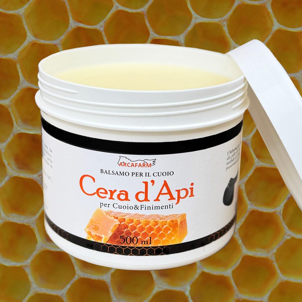 Cera d'Api Balsamo Nutriente Cuoio e Finimenti Equitazione Arcafarm 500 g - Cura e Protezione per Pelle, Made in Italy