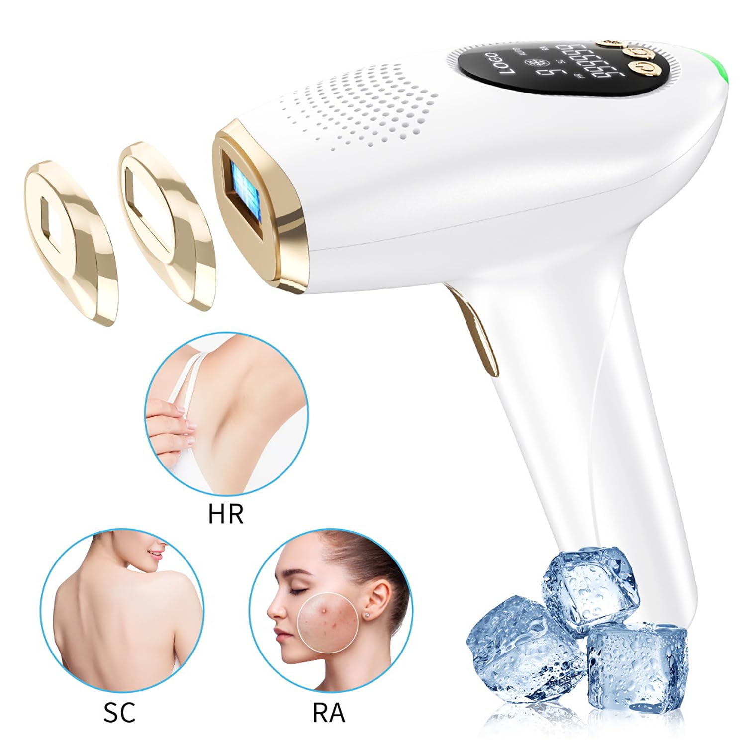 Dispositivo De Depilación, Removedor De Vello Facial Y Corporal 3 En 1 Para Mujer Con 9 Niveles De Energía, Cambio Libre Manual/automático, Luz Indicadora De Flash, Para Mujeres Y Hombres, Facial