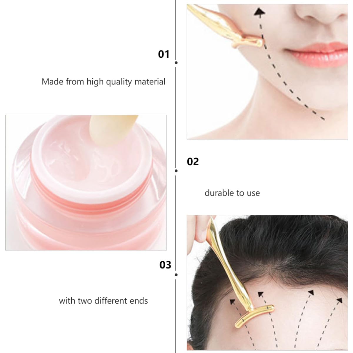 Rodillo Compacto de Zinc Ojos Masaje de para Dorado de Aleación y Funcional para Reducir Edema Kit Adecuado de Cuidado Facial para Mujeres