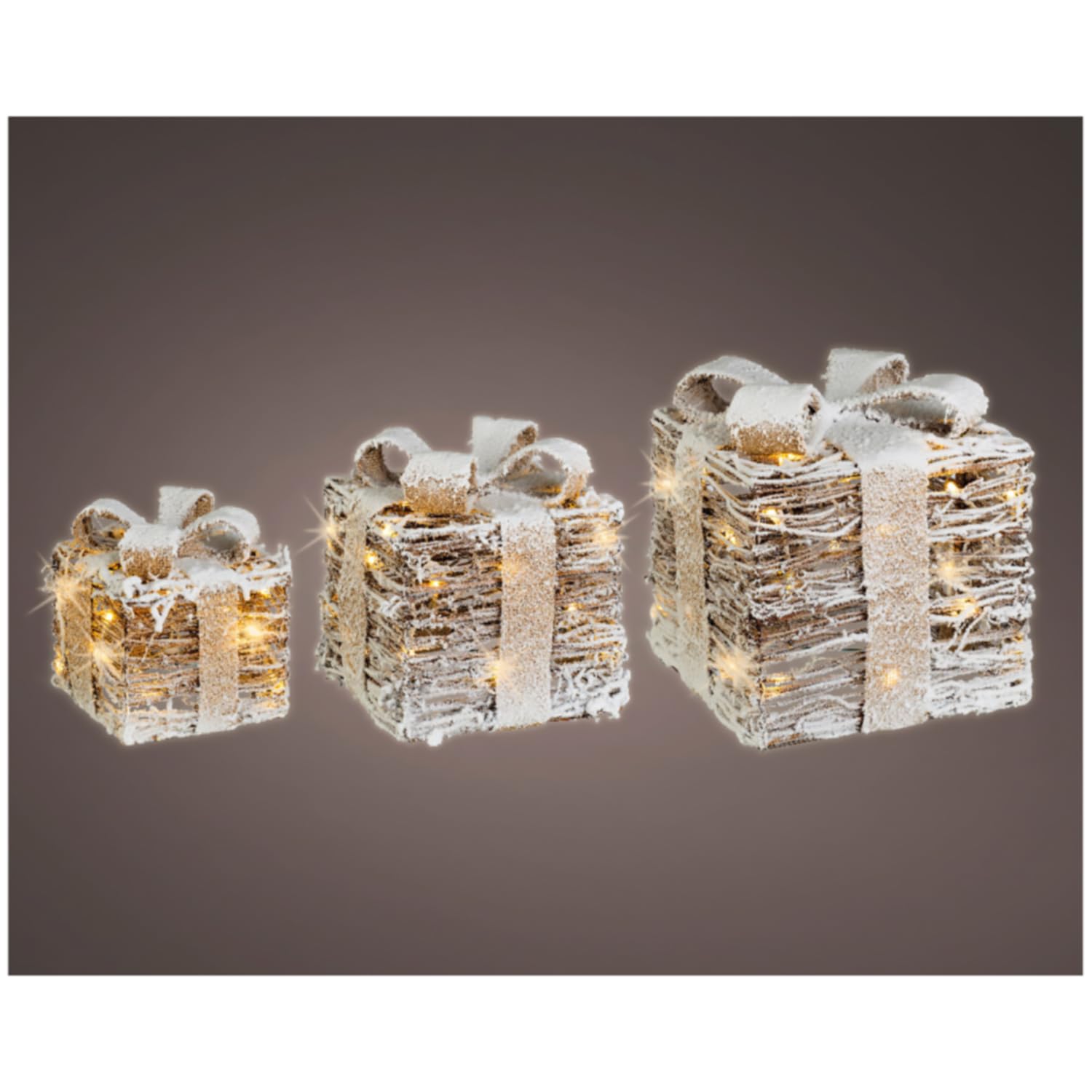 SET 3 PACCHI REGALO LED WARM WHITE