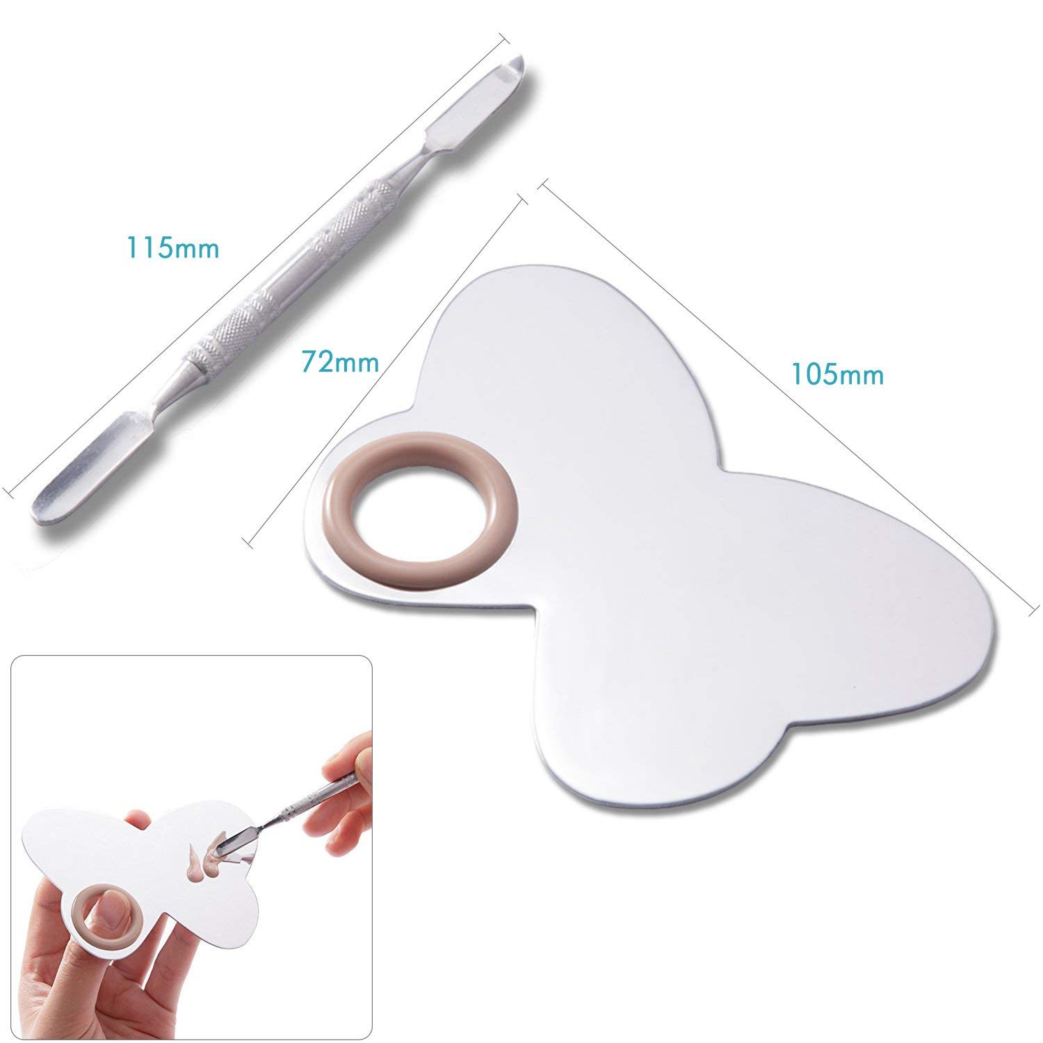NESA® Pro Salon Stainless Steel Cosmetic Makeup Palette Spatula Mixing Tool (Butterfly) 2