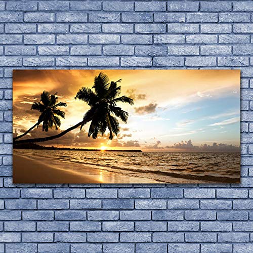Tableau sur verre plage et palmiers pour une déco de salon épurée - 3