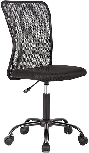 Silla de oficina ergonómica de malla, escritorio para computadora, 250 libras, respaldo medio con soporte lumbar, altura ajustable, sin disponible en Yaxa El Salvador