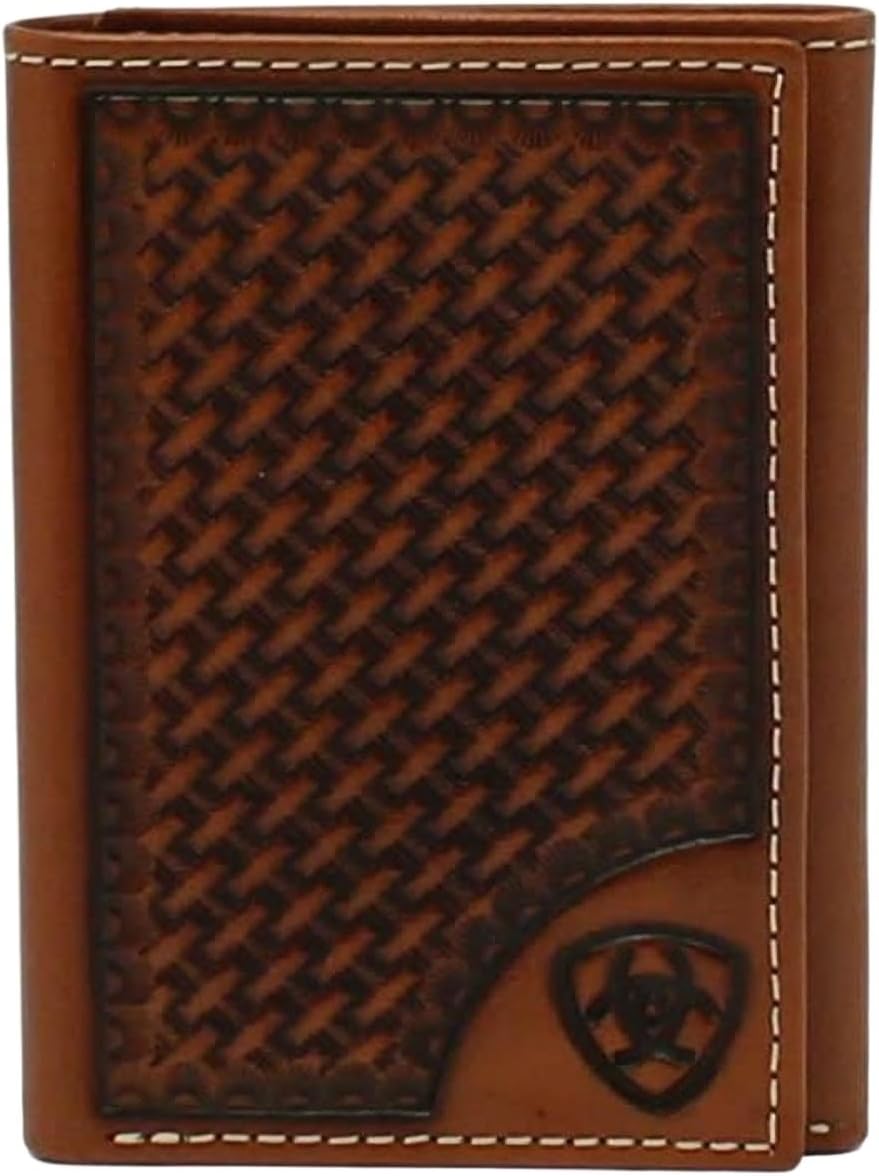 ARIAT Men's Trifold Wallet Brown