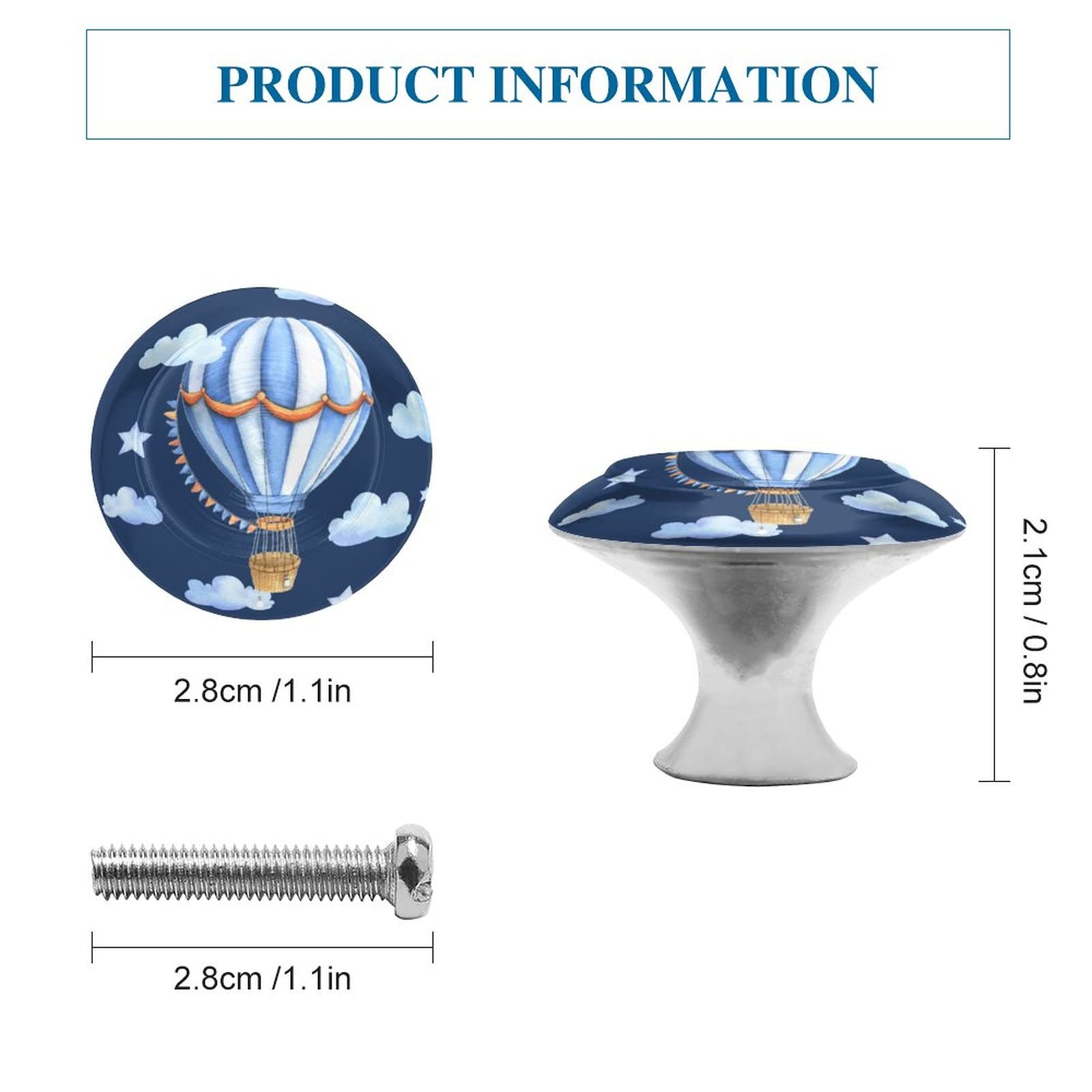Poignées De Meuble En Cristal Bleu Baleine - Lot De 2, Verre Et Acier Inoxydable, Pour Placard Enfant Ou Déco