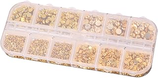 ملصقات أظافر كريستال وأحجار الراين والجواهر للأشغال اليدوية ديكور عصري بخرز لؤلؤ وملصقات مناكير ذهبية زخرفية لتزيين الأظافر من فوميز، صندوق واحد