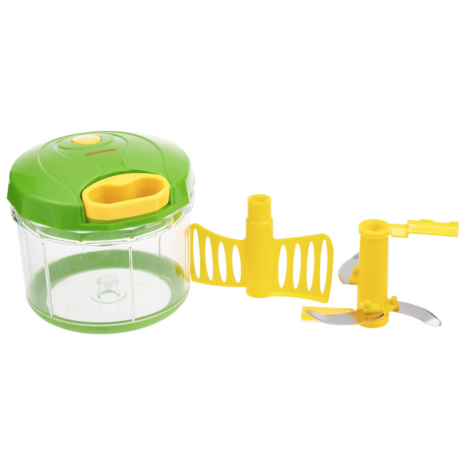 Manual Onion Cutter |Transparant Vegetable Chopper With Stainless Steel Blades | Multifunction Meat, Nuts, Fruit Cutter And Mixer With Pully | Onion Chopper | WR6052