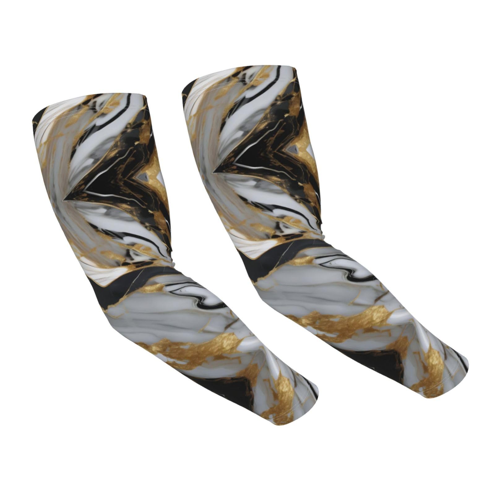 luxury Marble pattern Adult Cooling Sleeves - Elasticity Ice Silk Sun Protection Arm Sleeve for Outdoors, Sports Running, Cycling