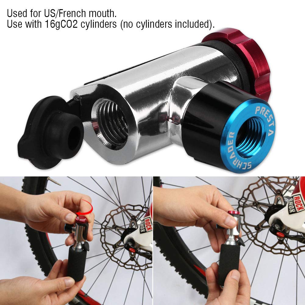 KIMISS Bici da Ciclismo GIYO, Sfera della Pompa a Cartuccia Mini Cartuccia di CO2 Portatile Bicicletta Testa di Gonfiaggio CO2