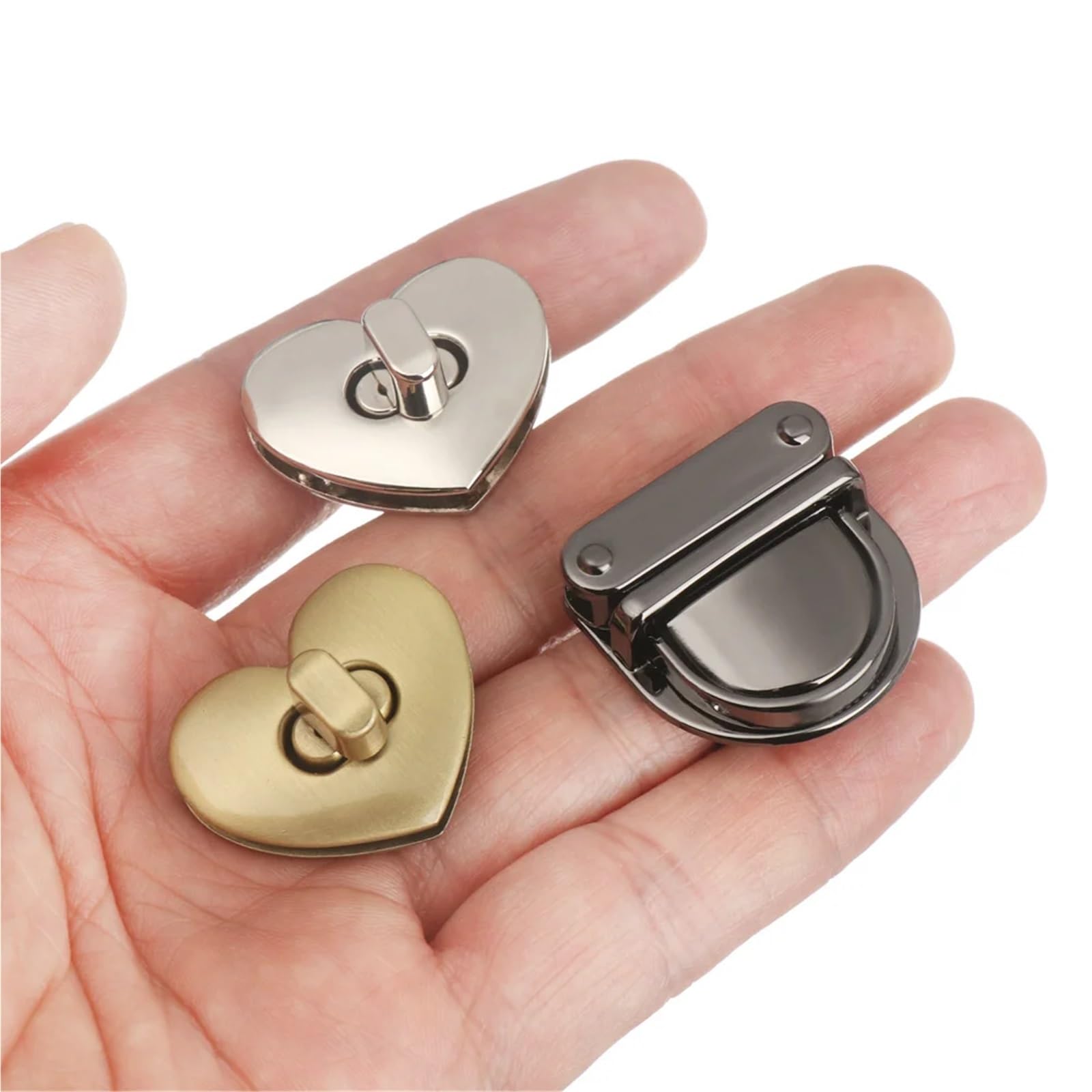 Verschluss Schloss für Tasche 10 Stück Metallverschluss Drehverschluss for DIY/Reparatur Handtasche Geldbörse Gepäck Hardware Verschluss Tasche Teile Zubehör(Color 6)