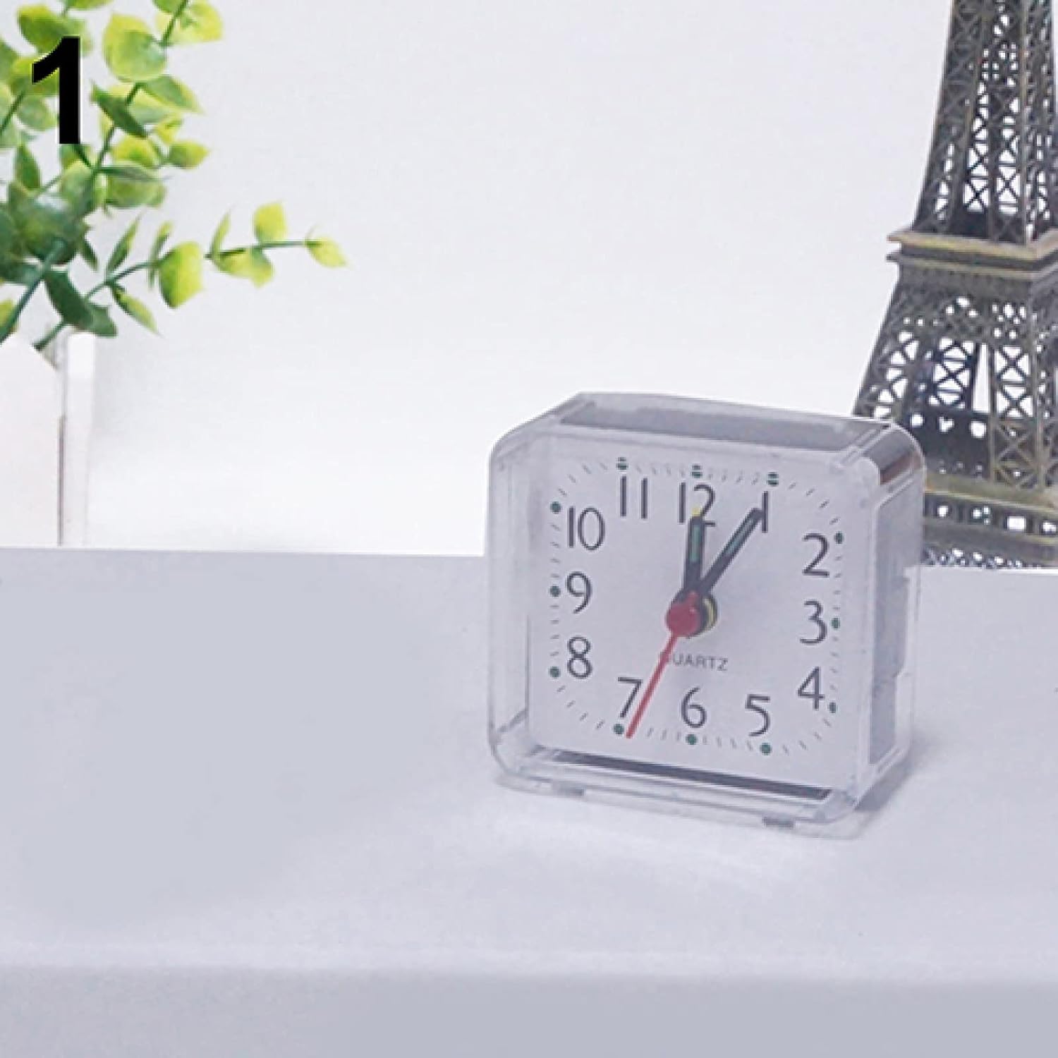 JJLFresheners Alarm Clocks Bed Travel Mini Portable Compact Square Quartz Table Silent Alarm Clock Decor for Bedroom Alarm