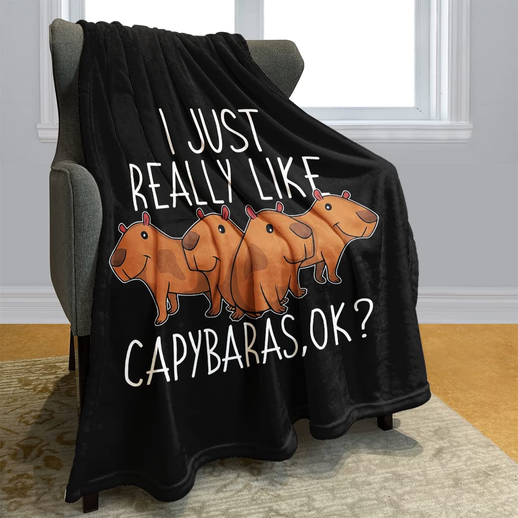 Funny Capybaras Blanket 60inx80in Soft Warm Plush Fleece Throw Blankets Capybara Gifts for Capybara Lovers