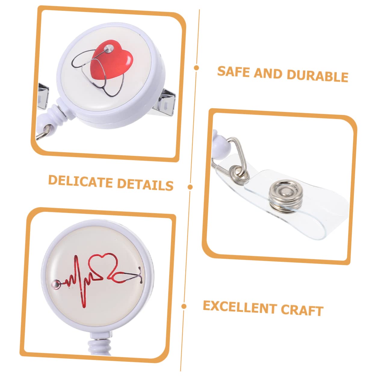 TEHAUX 10pezzi Portabadge Retrattile Per Supporto Per Tesserino Id Con Clip e Fibbia Accessori Per Professionisti Del Settore Sanitario e Ufficio