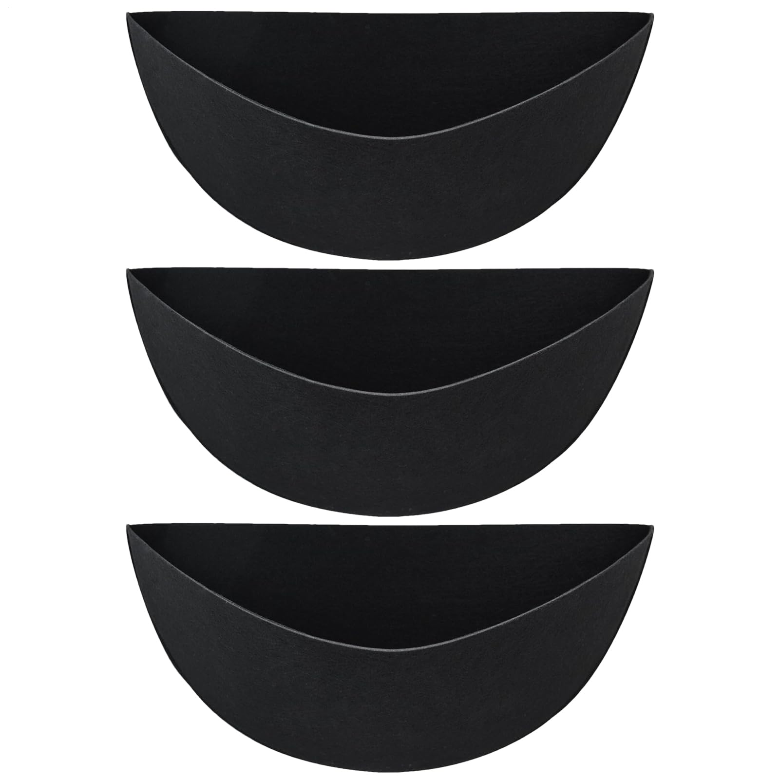 3 Planter Liner Half Round Felt Fabric Hanging Basket Liners Black 12-16in Hanging Basket Liners Planter Replacement Liners For Wallplanters Flower Vegetables Greenery Outdoor Indoor Garden
