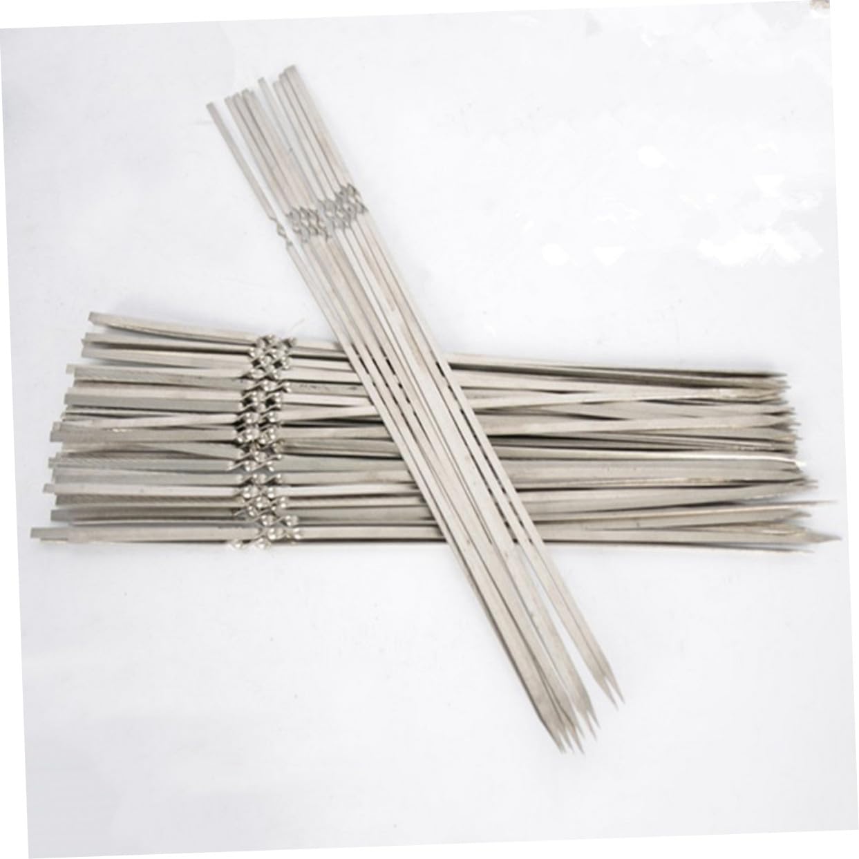 Brochetas de Barbacoa de Acero Inoxidable, 50 Piezas, 45 Cm