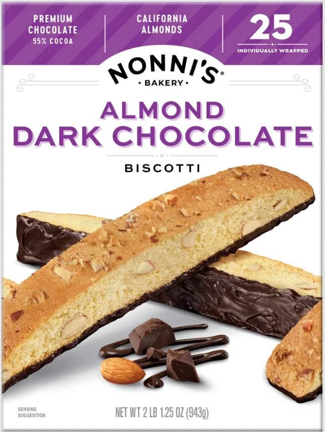 Biscotti, Almond Dark Chocolate, 25 ct