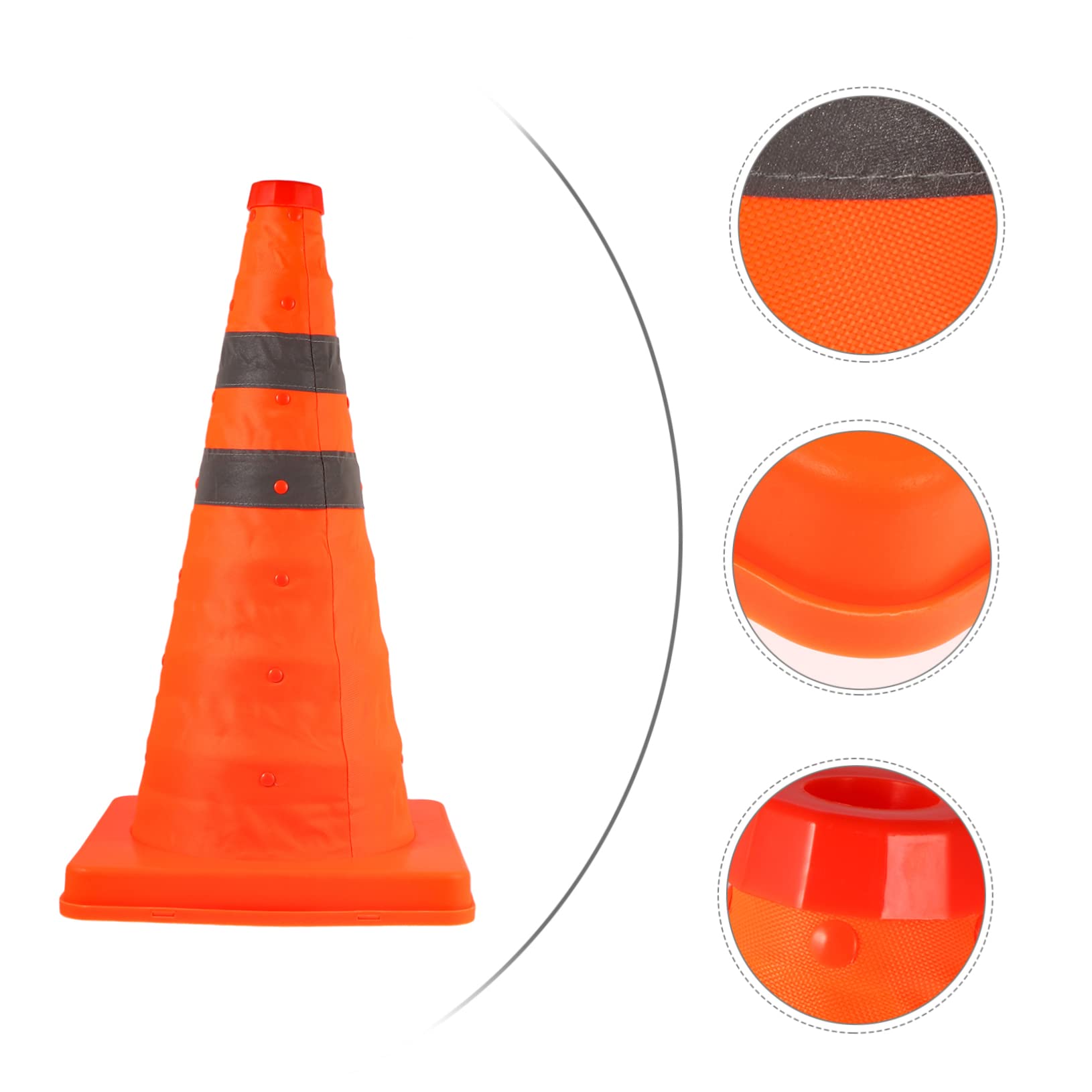 Cône de Signalisation Rétractable PP Orange 45cm, Lot de 2 | Réfléchissant, Pliable et Réutilisable, pour Parking et Panne, Noir, Usage Routier