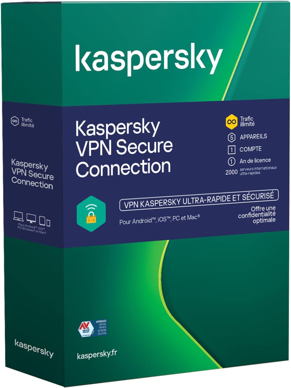 Kaspersky VPN Secure connection 5 Postes/1 An : Amazon.fr: Logiciels