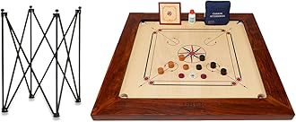 Uber Games – Championship Carrom Board Set – 37 x 37 inch Official Size Tournament quality board Including Carrom Men, Striker & Powder – Gives the Best Playability – suitable for very best players