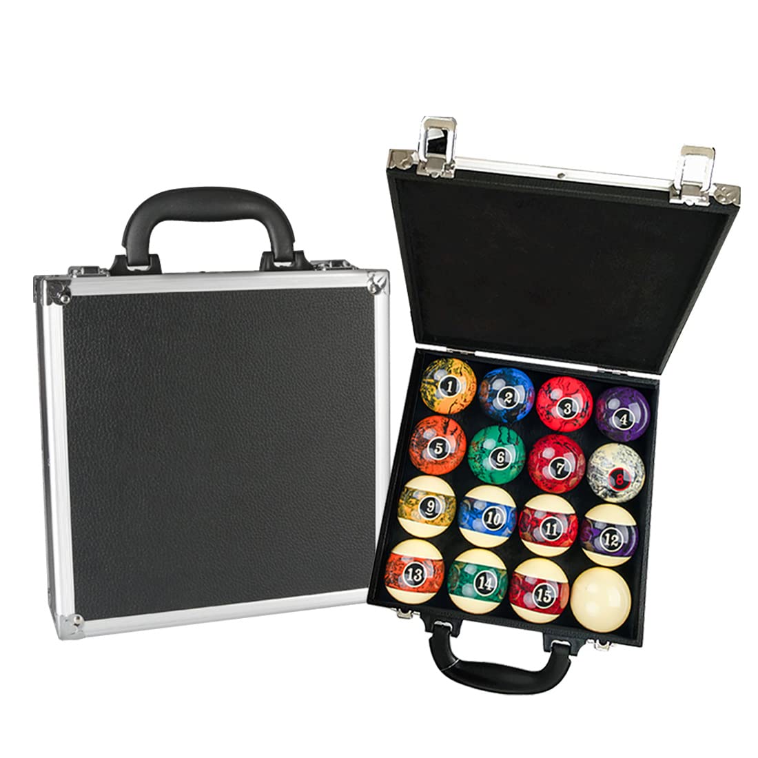 KONLLEN Billiard Balls One Set of 57mm Balls Bright Crystal Balls Black Eight Balls 16 Color Billiard Sell for Sets