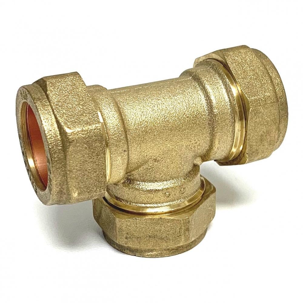 42mm Brass Compression Equal Tee Fitting, Plumbing Connection