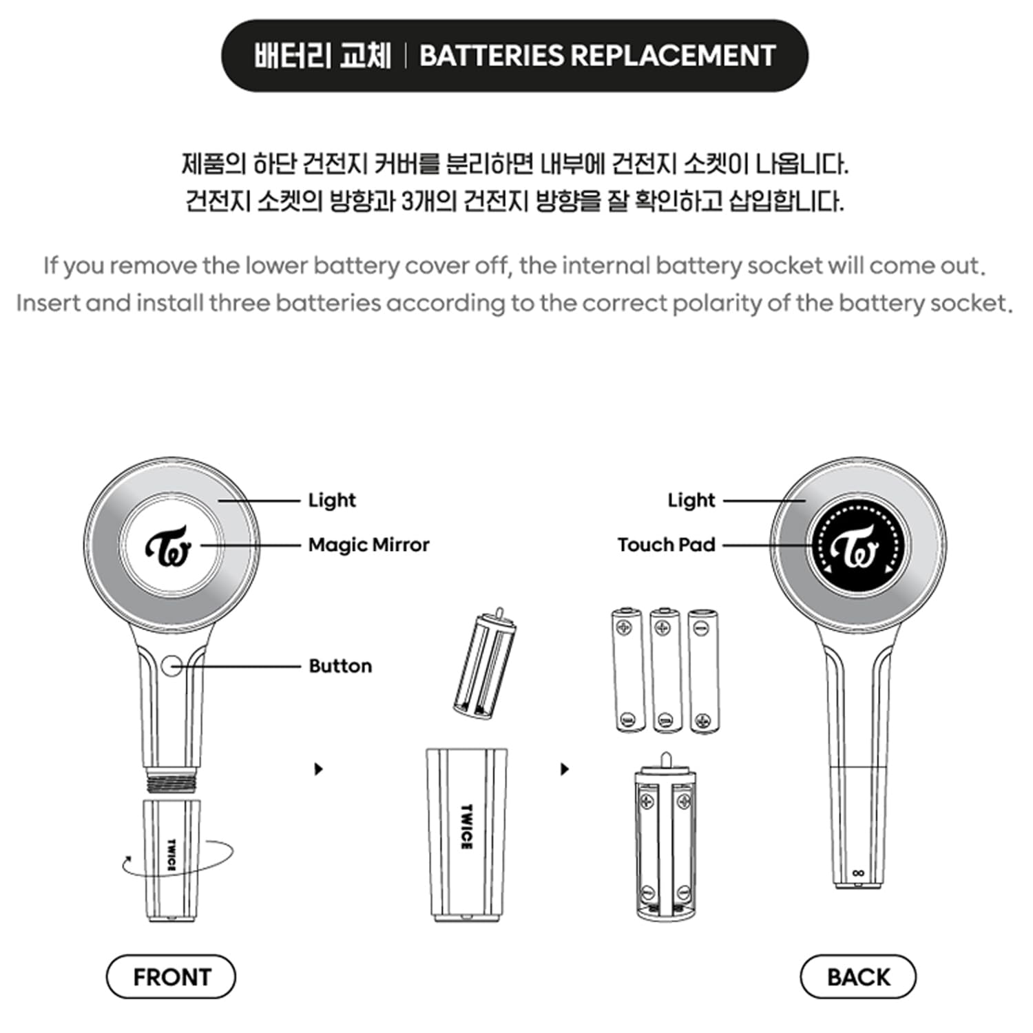 Twice Candybong Infinity Bastone Luminoso Ufficiale + 5 Cartoline Extra