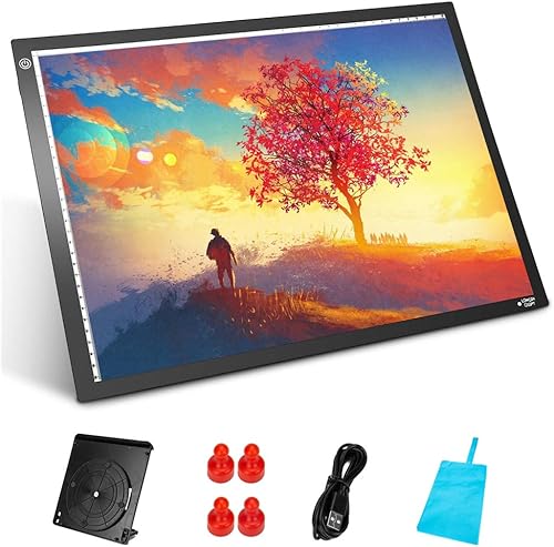 Longan Craft Caja de luz LED A3, ultrafina, portátil, almohadilla de luz continua, brillo regulable, para arte, manualidades, seguimiento de luz,