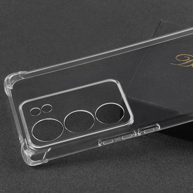 Image of for vivo V29 Pro Case, vivo V29 Pro Phone Case Clear Transparent Reinforced Corners TPU Shock-Absorption Flexible Cell Phone Cover for vivo V29 Pro - Transparent