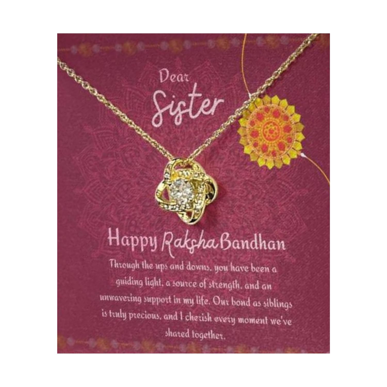 FABUNORA 925 Sterling Silver Necklace & Chain Pendant Happy Rakhi Gift Set to My Sister, Pendant Set For Women With Message Card, Yellow Gold Finish (B0CK5TLXT8) Amazon Price History, Amazon Price Tracker