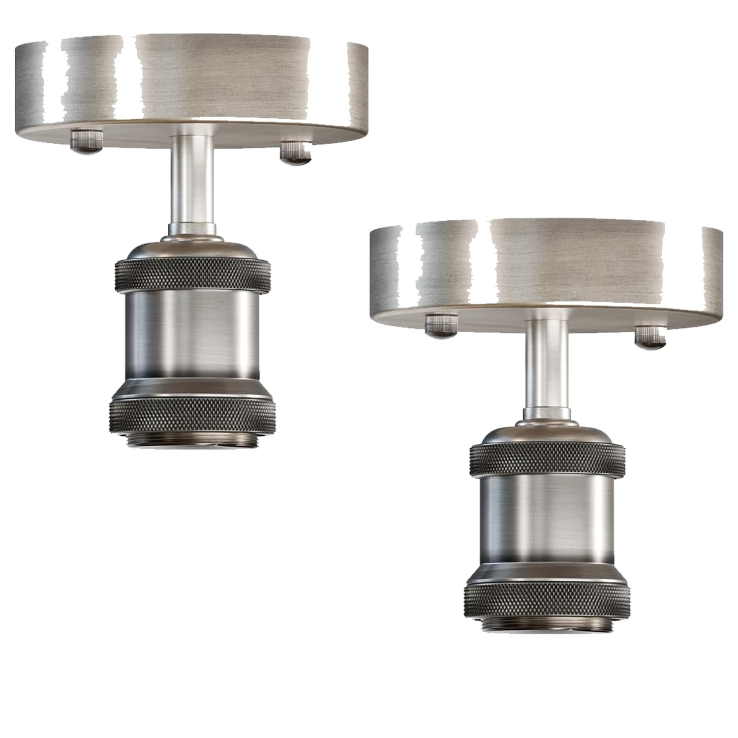 LEDSone 2 Pack of Stylish Single Head Ceiling Lamp Retro Flush Mount E27 Lamp Holder Light Fixture for Bedroom Living Room Hallway Vintage Ceiling Lighting with Easy Installation