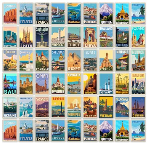 Pack of 54 Vinatage Country Wall Collage Kit Posters - 4 x 6 Inches Wall...