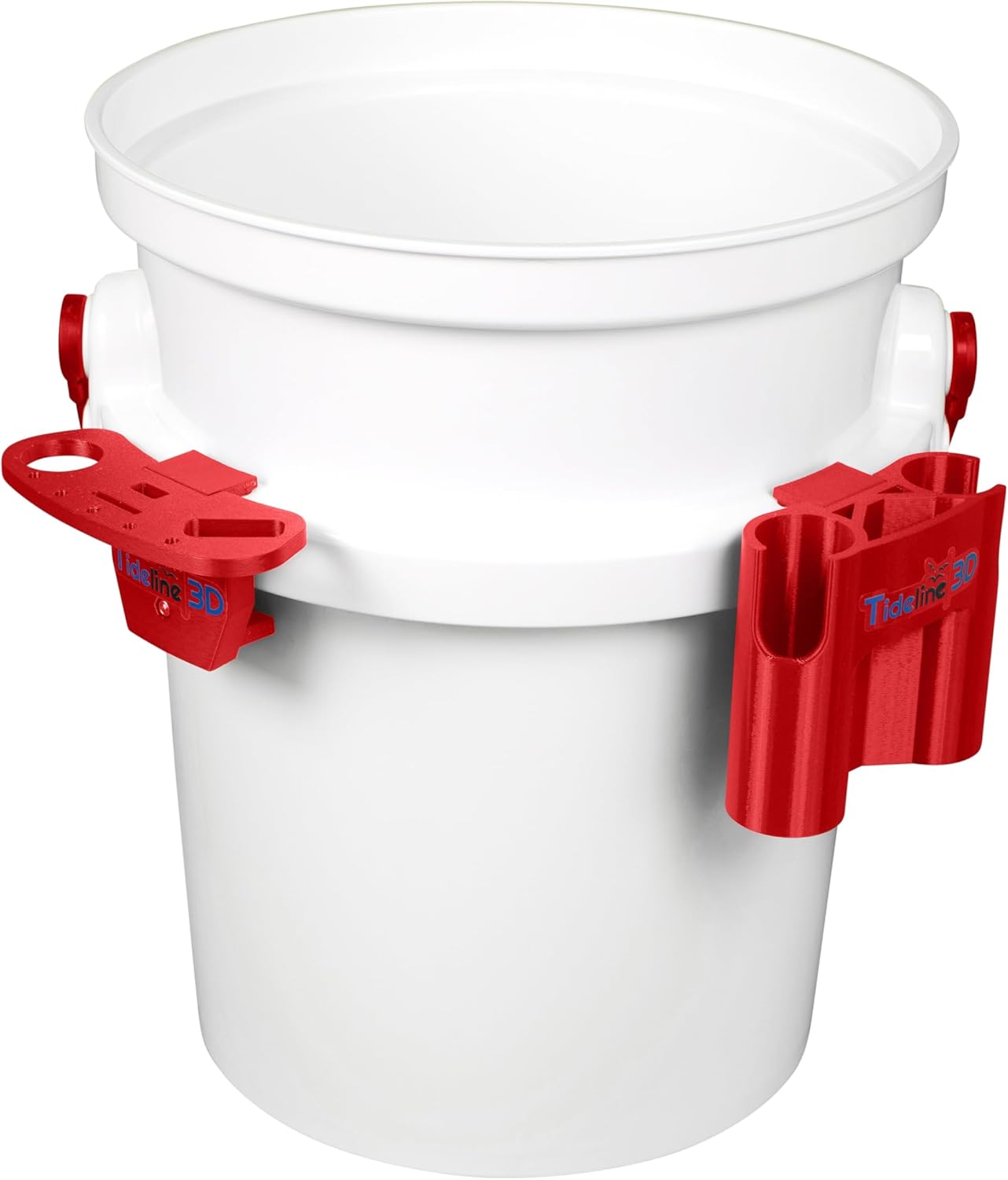 Tackle Station & Rod Holder Combo for YETI LoadOut 5 Gallon Bucket (Candy Red)