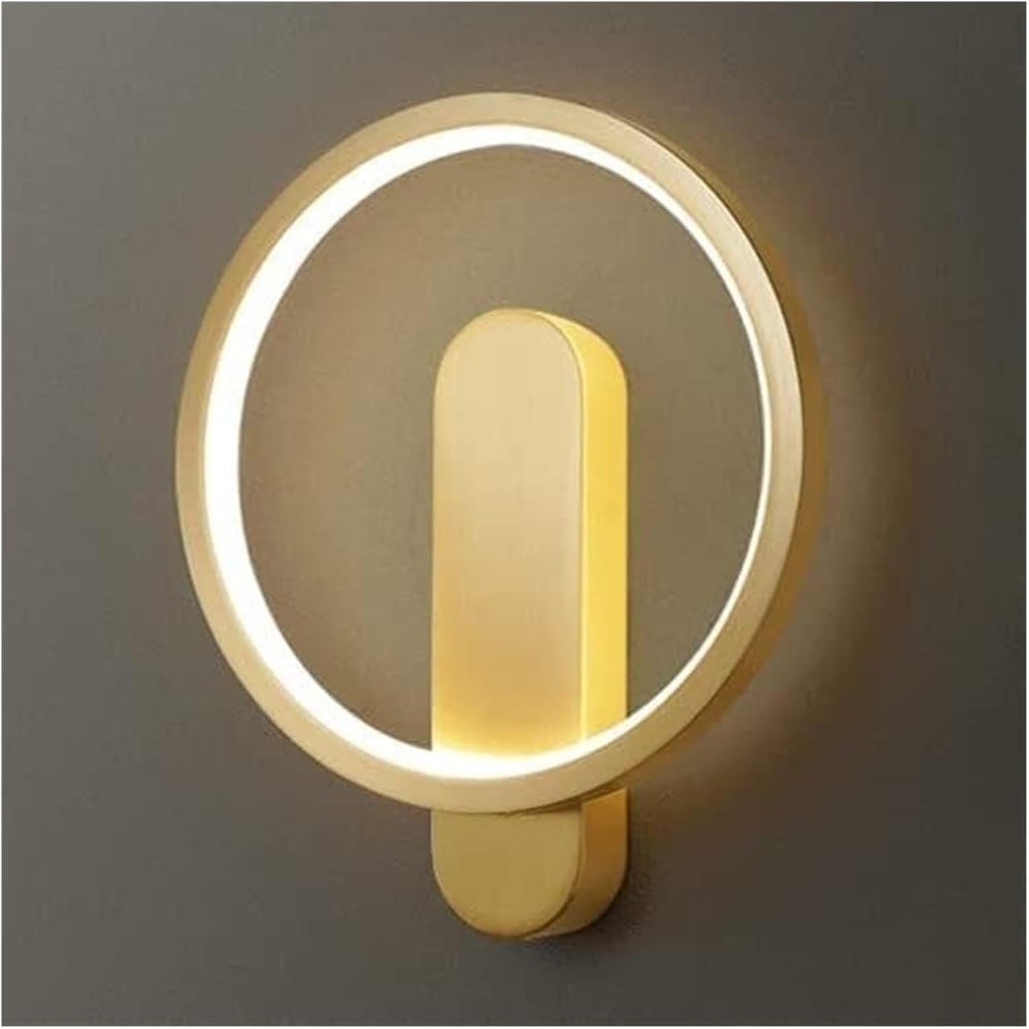 OLSKFUH Wall Lamp Ring Wall Light Interior Copper Wall Sconces 11W Led Bedside Lamps Brass Lighting Fixture Simple Bedroom Decorative, Wall Sconces,