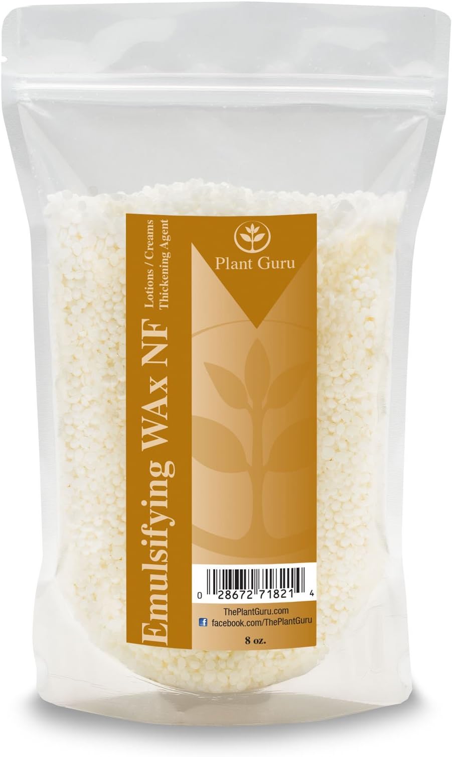 Plant Guru Emulsifying Wax NF, NON-GMO Premium Quality Polysorbate 60/ Polawax 8 oz.