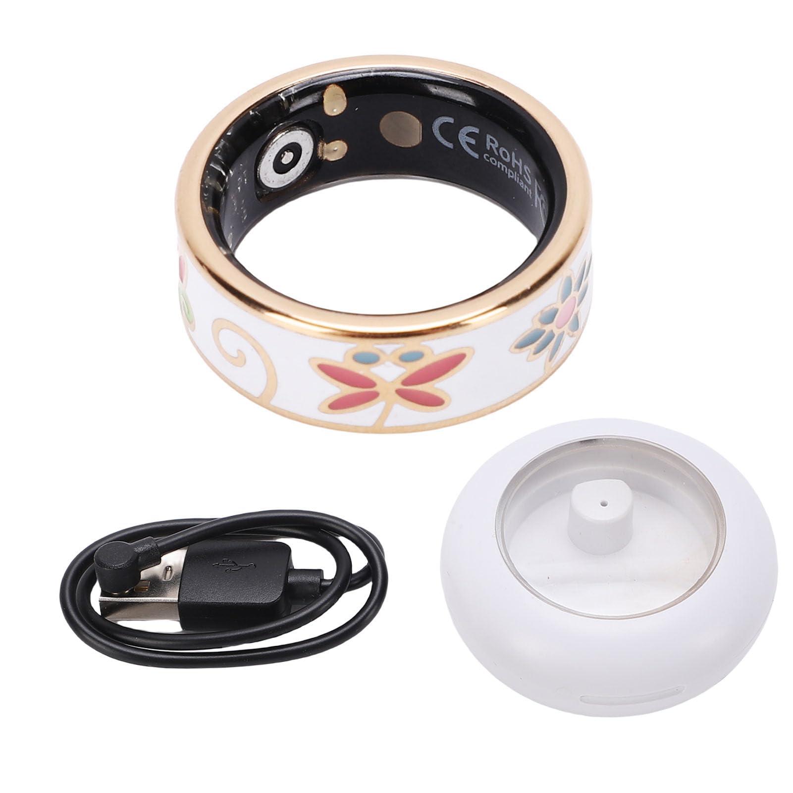 SENECESLI Anneau Intelligent, Bague de santé avec Artisanat en émail, IP68 Imperméable, Soutenir Plusieurs (6 ID: 16,5 mm / 0,64 Pouces, circonférence: 51,8)