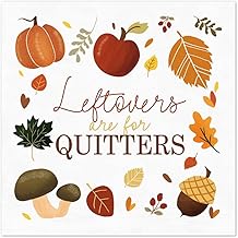 Leftovers Are For Quitters Beverage Napkins / 48 Snarky Thanksgiving Napkins / 4 3/4" x 4 3/4" Autumn Foliage Friendsgiving 3 Ply Cocktail Napkin/Fall Party Supplies/Made In The USA