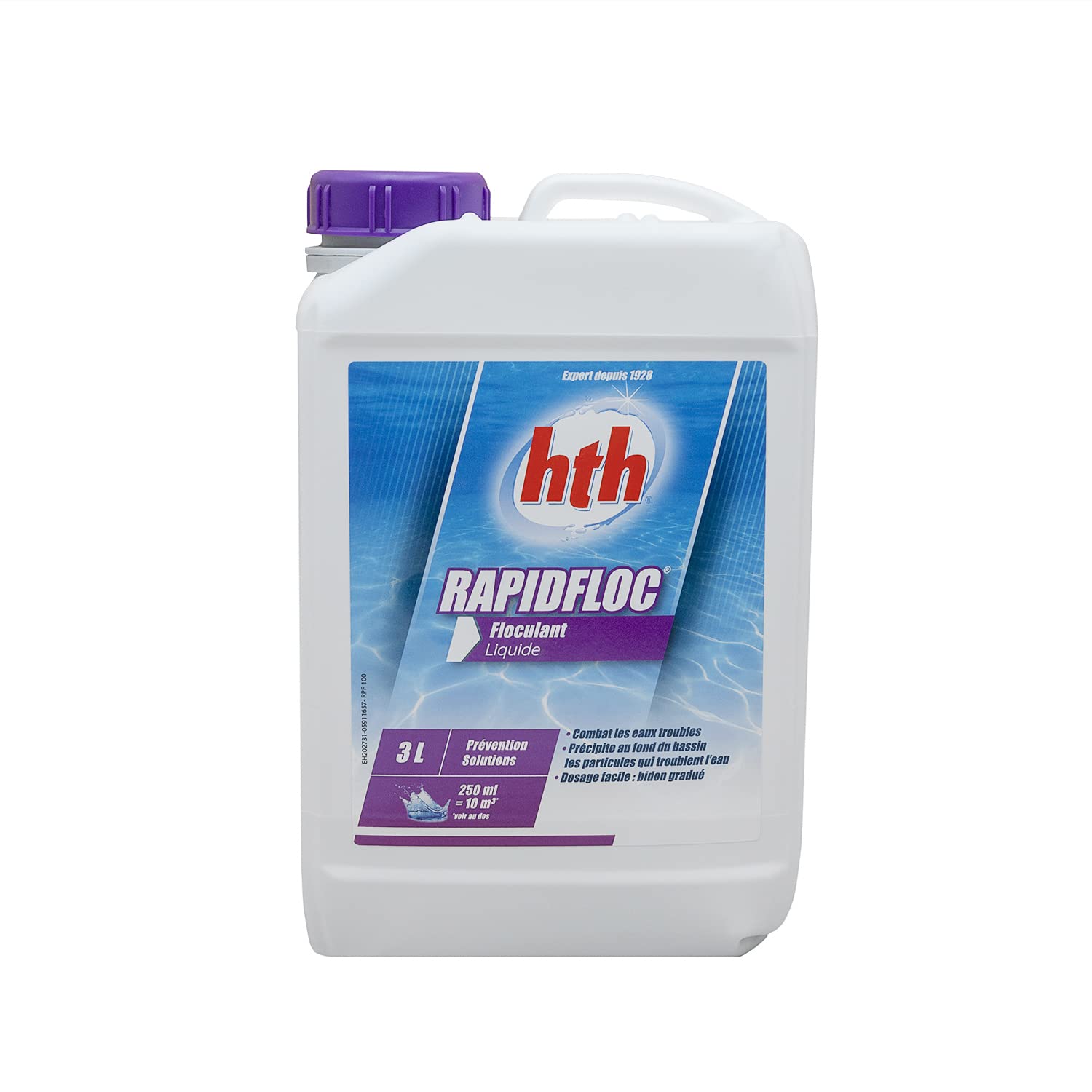HTH RAPIDFLOC Liquide - 3L | Floculant Liquide + 10 Tests HPS OFFERTS 6 en 1