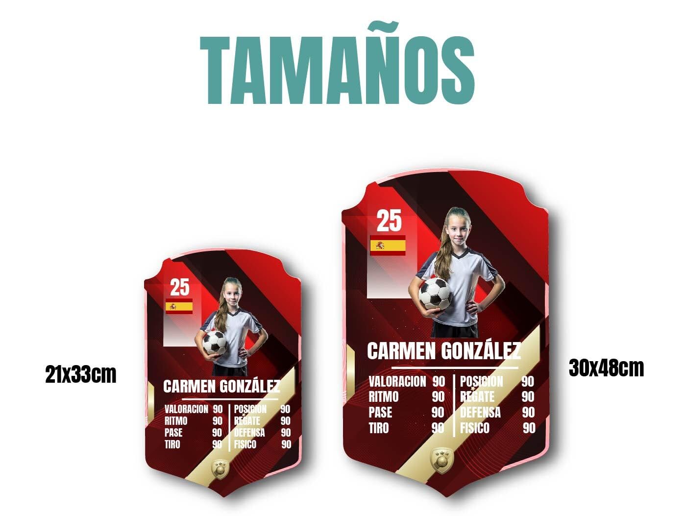 Carta de Futbol Personalizada para niños y Adultos.CREA tu Propia Carta de fútbol Personalizada y única. (Rojo)
