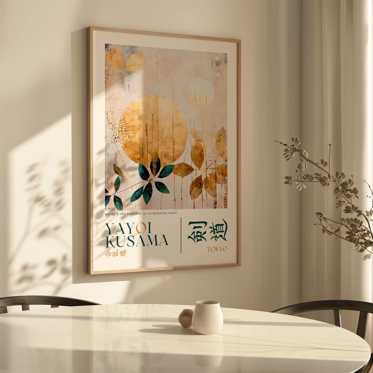 ARTINSPIRIO Yayoi Kusama Kunstdruck Set, 3 Goldene Poster, Ungerahmt (50x70 cm, Premium Posters 230gsm)